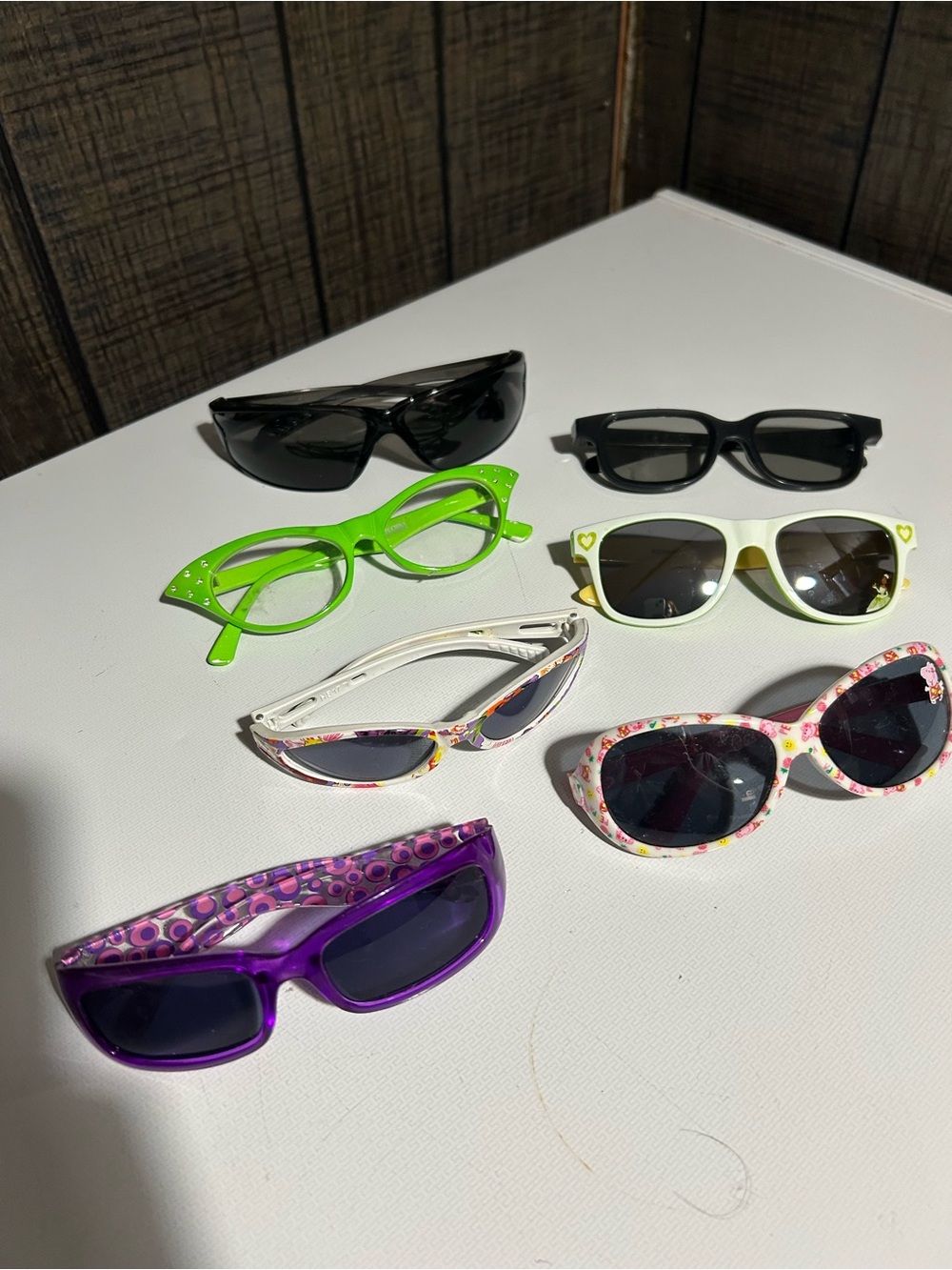 Kids Assorted Color Sunglasses Pack – Purple, Green, White, Black, Yellow